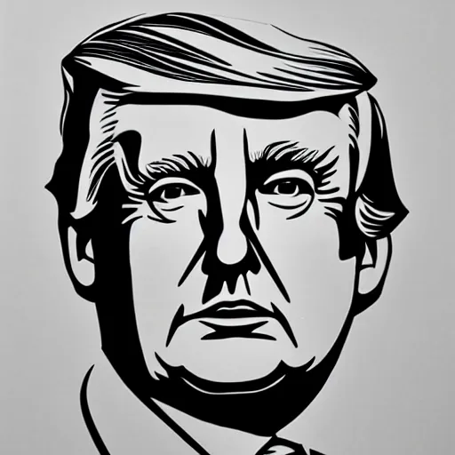 Image similar to a single line portrait of Donald Trump