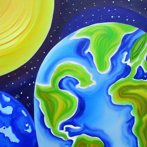 Image similar to detailed painting of the earths