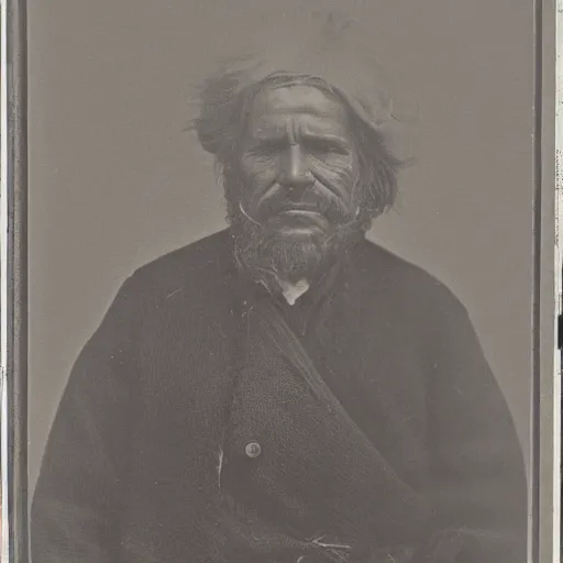 Prompt: antique black and white photograph of an old basque fisherman, studio lighting, 1 8 7 6