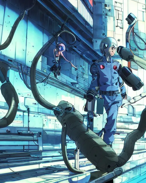 Image similar to a rat, cybernetic enhancements, art by makoto shinkai and alan bean, yukito kishiro