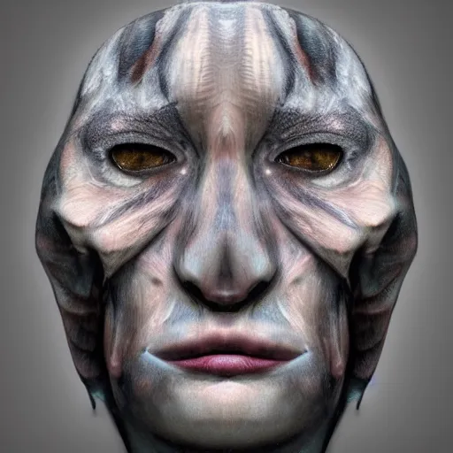 Prompt: “ the face of a skinwalker, hyperrealistic detailed ”