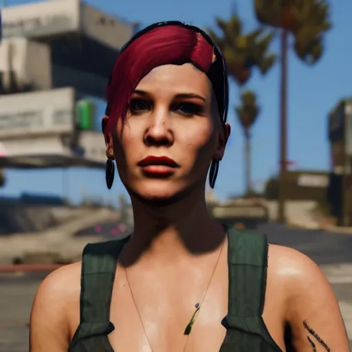 Image similar to Halsey in GTA V, 4k