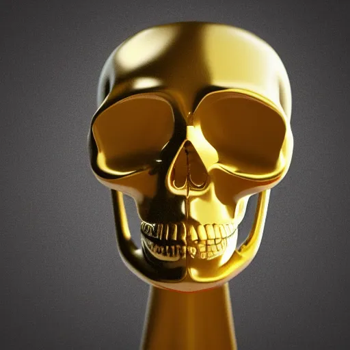 Prompt: award winning photo of a half gold half marble statue of a beautiful skull woman, rendered in vray with realflow fluid simulations and pixar minions in the background driving a bus in England, abducted by aliens in France of the future