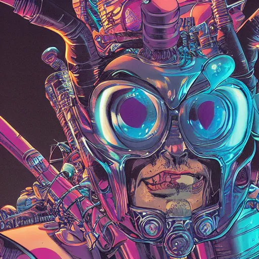 Prompt: closeup of face melting, by yoichi hatakenaka, masamune shirow, josan gonzales and dan mumford