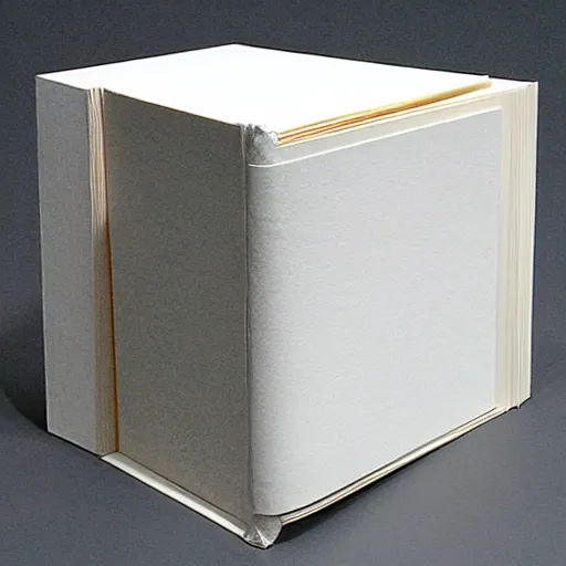 Prompt: a book inside a white cube