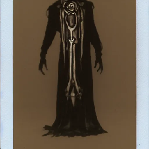 Image similar to polaroid of fantasy undead lich full body by Tarkovsky
