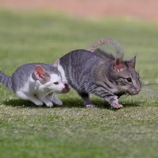 Image similar to cat chasing rat