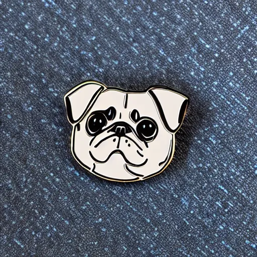 Image similar to cute pug enamel pin design