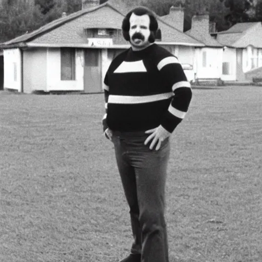 Prompt: andy reid as doctor who, 1 9 7 0 s, wide shot