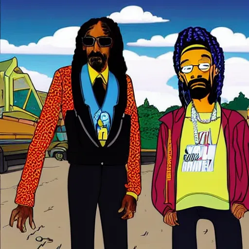 Image similar to Snoop Dogg guest starring in an episode of The Simpsons