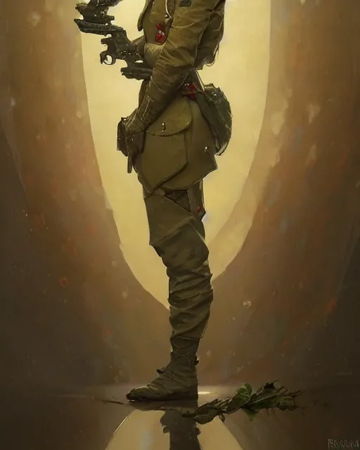 Image similar to portrait of a humanoid mushroom wearing a formal military outfit, science fantasy painting, elegant intricate digital painting artstation, greg rutkowski and alphonse mucha, detailed