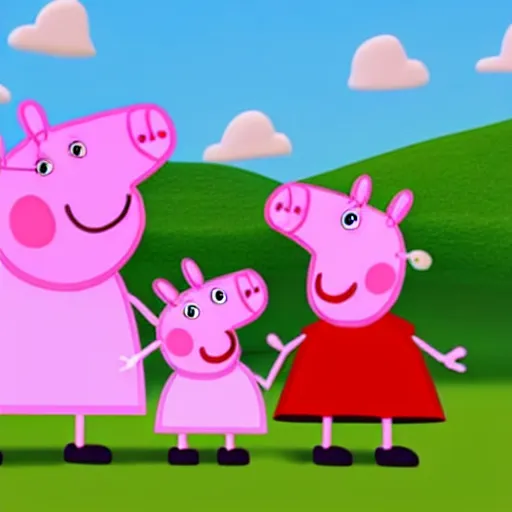 Image similar to a 3 d version of peppa pig, cgi, ultra high quality, 8 k