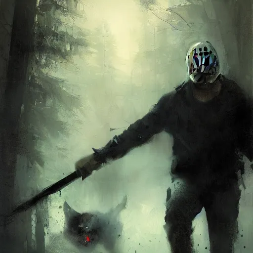 Prompt: jason friday the 1 3 th by jeremy mann