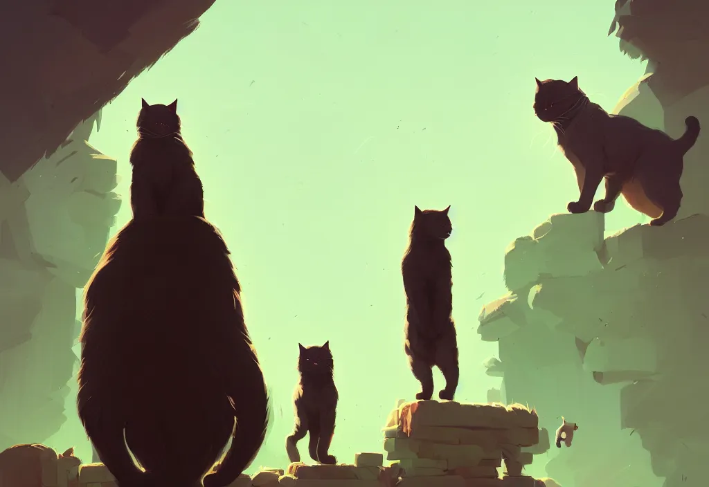 Image similar to portrait of joe biden and giant cat standing together, fantasy, by atey ghailan, by greg rutkowski, by greg tocchini, by james gilleard, by joe gb fenton, dynamic lighting, gradient light green, brown, blonde cream, salad and white colors in scheme, grunge aesthetic