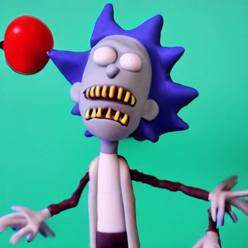 Prompt: claymation style rick and morty monster