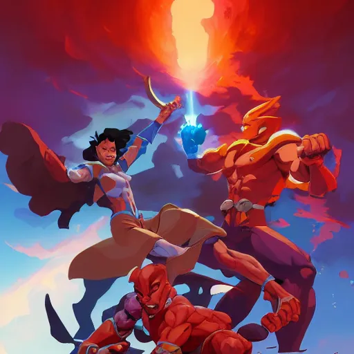 Image similar to hero world thundercats, behance hd by jesper ejsing, by rhads, makoto shinkai and lois van baarle, ilya kuvshinov, rossdraws global illumination