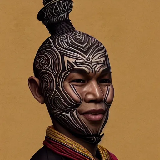 Prompt: javanese man wear traditional dress. matte, facial features, symmetrical anatomy, hyperdetailed, digital art, baroque, pop punk art style, fantasy, full body pictures, without duplication, art by artgerm and ilya kuvshinov and vinicius gud and gustavo zambelli, intricate, octane render.