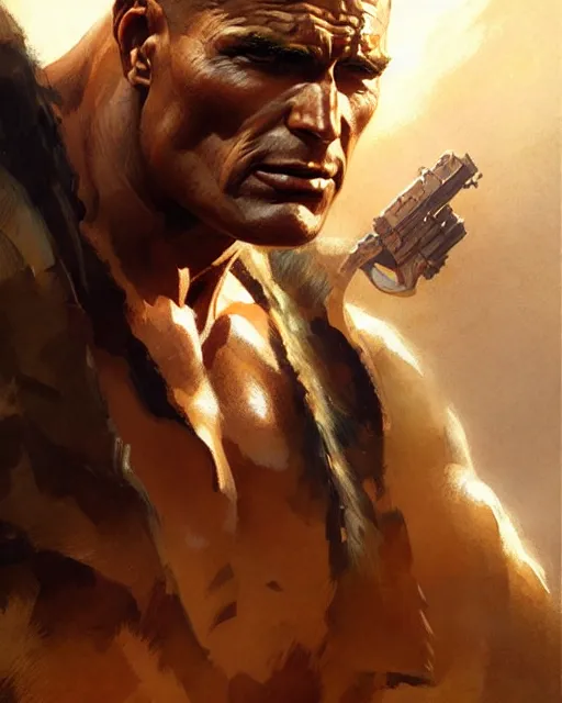 Image similar to fierce doc savage, fantasy character portrait, ultra realistic, concept art, intricate details, highly detailed by greg rutkowski, gaston bussiere, craig mullins, simon bisley