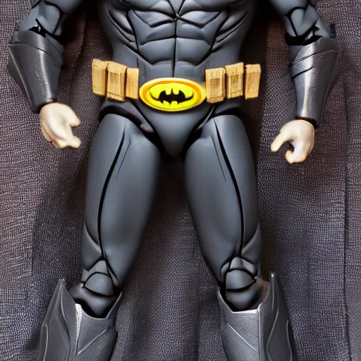 Prompt: product shot of action figure of Batman in boxer shorts