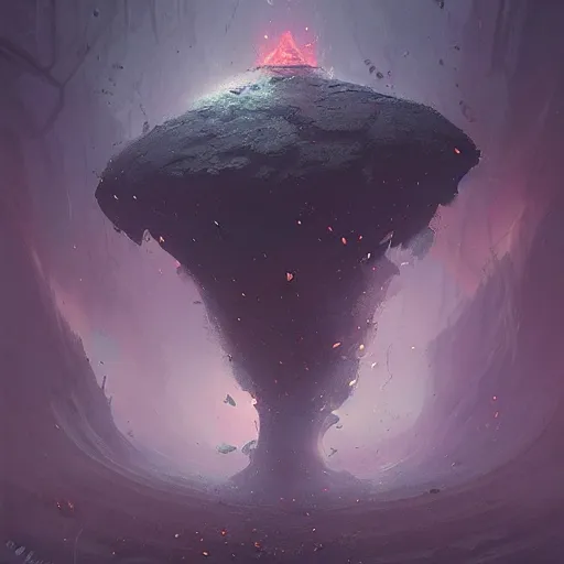 Prompt: Fantasy painting of a magical void fungus, by Greg Rutkowski and igor kieryluk