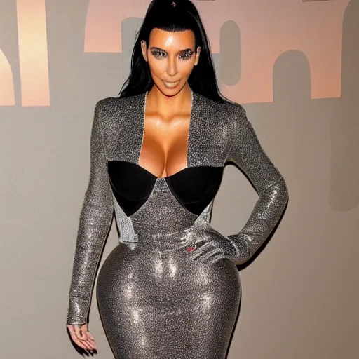 Image similar to kim kardashian with enhanced body features