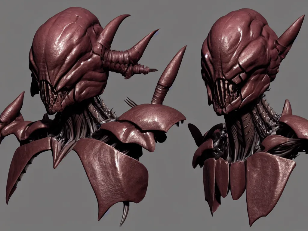 Image similar to game concept art, muscular, exoskeleton, chiroptera head, chiroptera ears, chiroptera nose, isopod, hyperrealism, fine detail, artstation, cgsociety, zbrush, no background