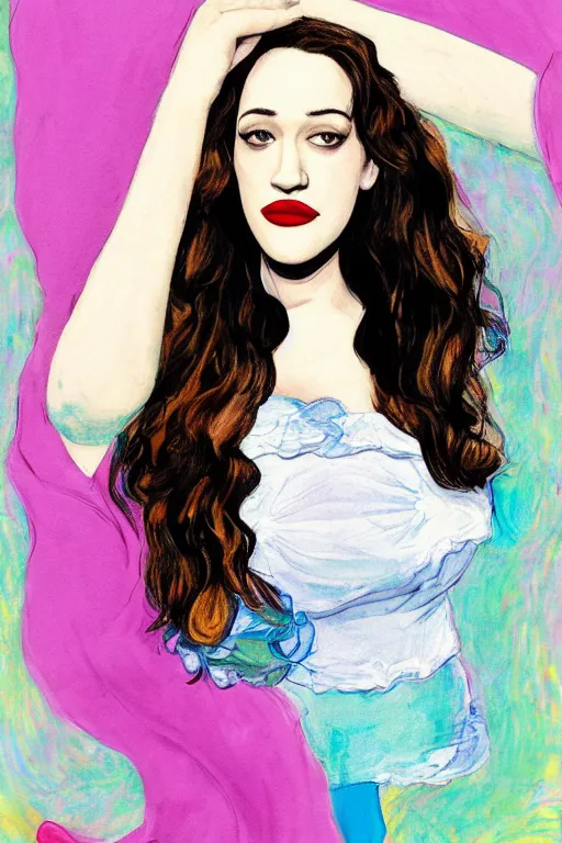 Prompt: A stunning portrait of Kat Dennings by Dr. Suess