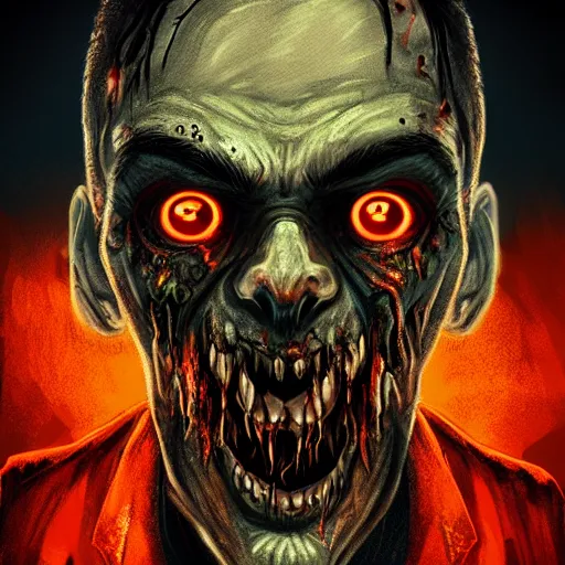 Prompt: angry horrible zombie portrait, grimdark urban game icon, stylized digital illustration, radiating a glowing aura, global illumination, ray tracing, hdr, fanart arstation by ian pesty and katarzyna bek - chmiel