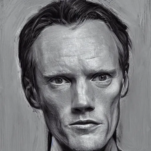 Image similar to data visualization expressionistic detailed portrait of paul bettany at elderly age of 1 0 5