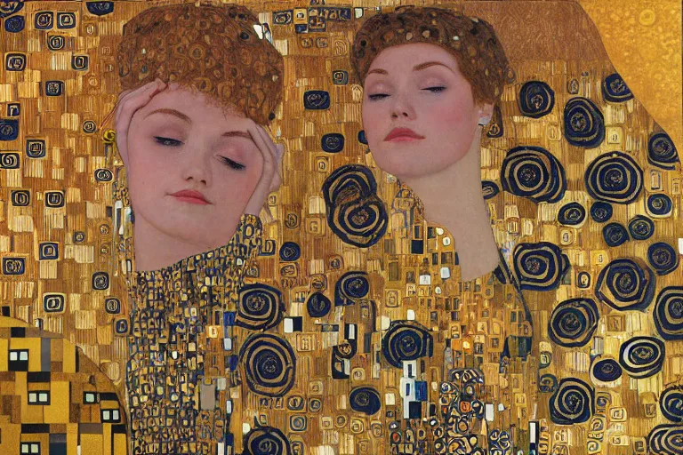 Image similar to that feeling when you wake up and realize its saturday, highly detailed illustration, in the style of gustav klimt