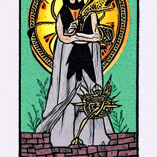 Image similar to alternative tarot card, leaving much for the imagination to introspect