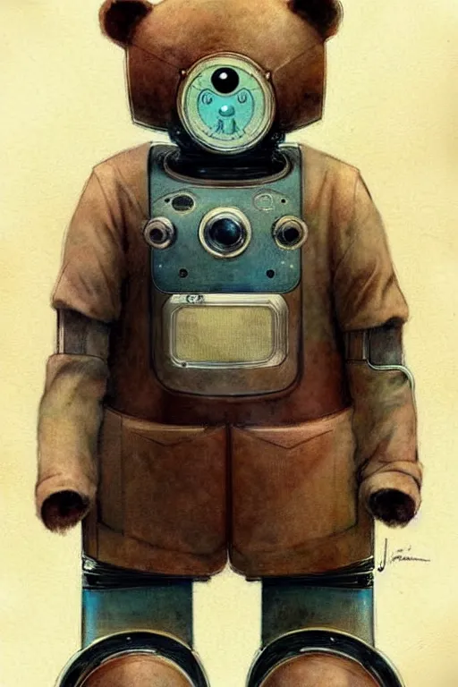 Image similar to ( ( ( ( ( 1 9 5 0 s retro future android robot bear. muted colors. ) ) ) ) ) by jean - baptiste monge,!!!!!!!!!!!!!!!!!!!!!!!!!