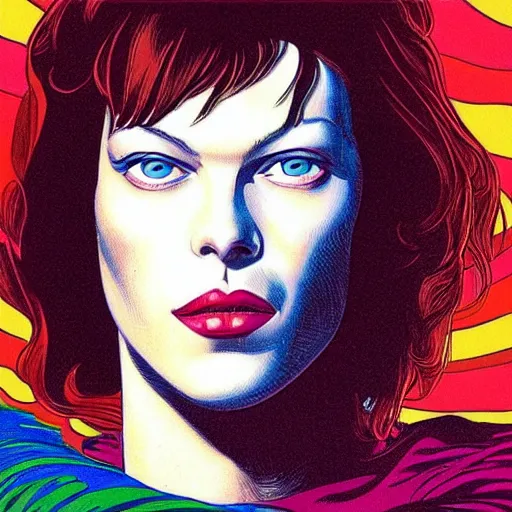 Image similar to “ milla jovovich retro minimalist portrait by jean giraud, moebius starwatcher comic, 8 k ”