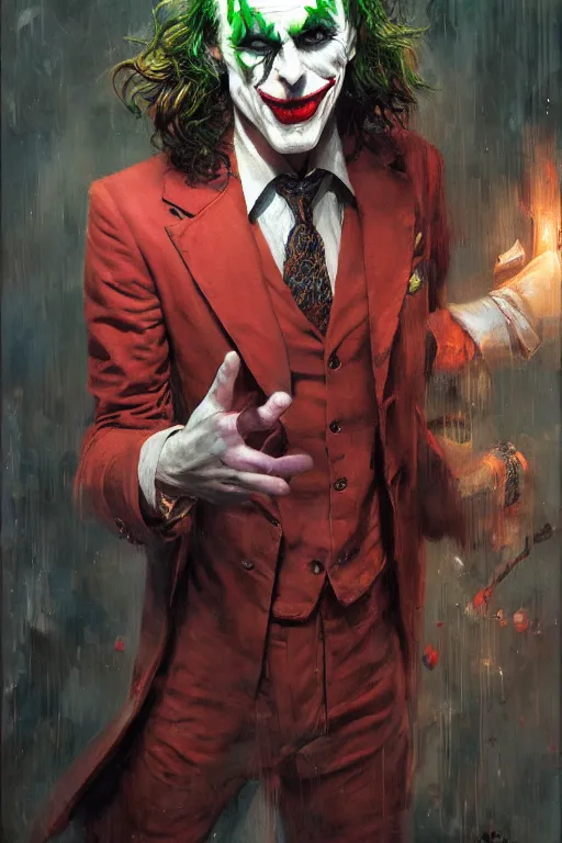 Prompt: a portrait of mike matei as the joker, by gaston bussiere, by mandy jurgens and bayard wu and greg rutkowski, cinematic lightning