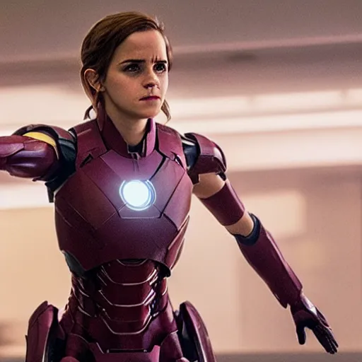 Image similar to a still of emma watson in iron man