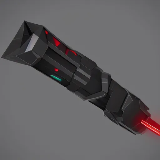 Image similar to isomorphic vector low poly lightsaber render, digitalart, cgstation, artstation