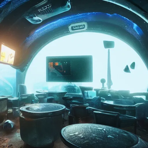 Image similar to dive bar on another planet, cinematic, epic, 4K, realism