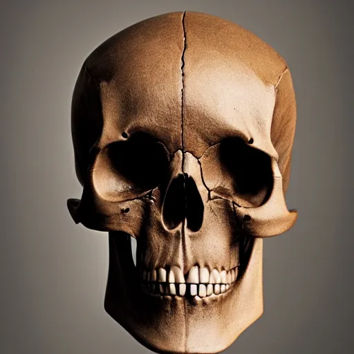 Prompt: photograph of a model for artists. portrait. perfect lighting to reveal the structure of the skull.
