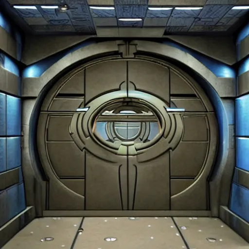 Image similar to realistic gate room from the tv show star gate sg - 1