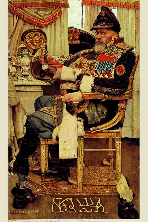 Image similar to russian tsar ivan iv, poster, by norman rockwell