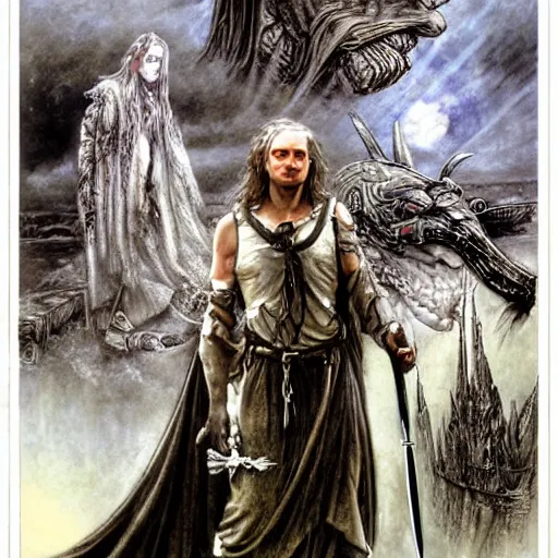 Prompt: 'The Lord of the Rings: Cyberpunk edition, by Luis Royo, Gerald Brom, Richard Dadd'