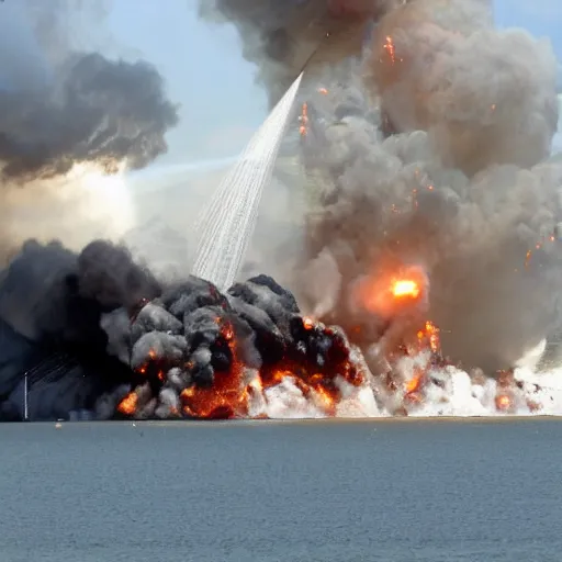 Image similar to Kerch Bridge exploding