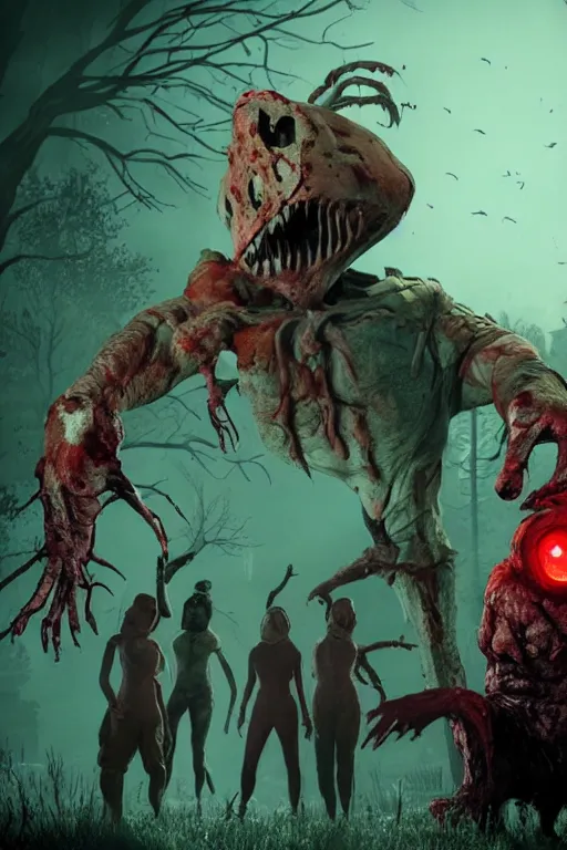 Image similar to the shapeless creature from the movie thing is the killer in the game dead by daylight