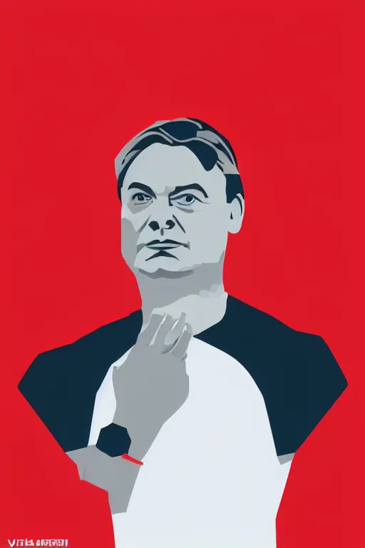 Image similar to minimalist style art of viktor orban, illustration, vector art