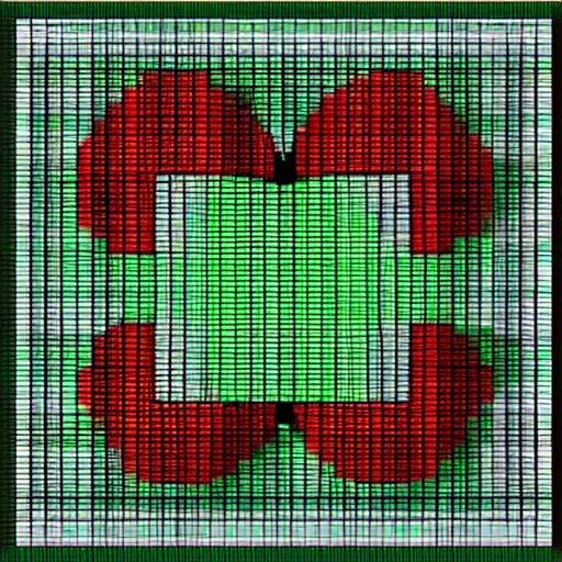 Prompt: pixel art mosaic apple