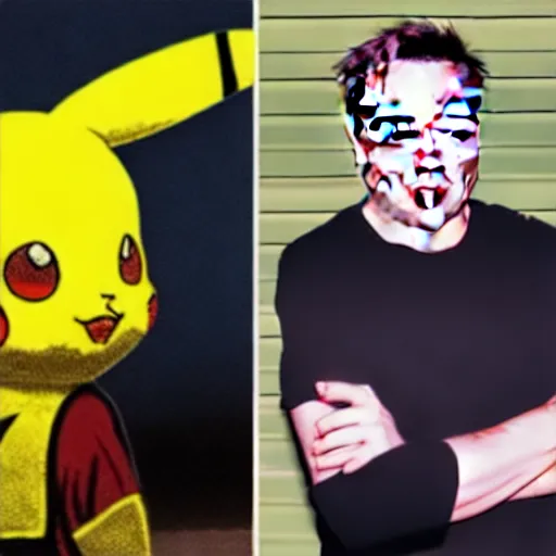 Prompt: elon musk with a pikachu costume