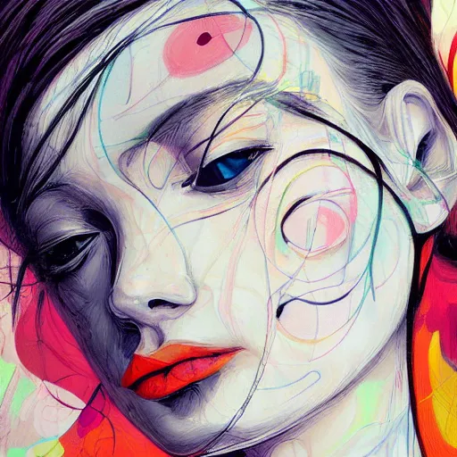 Image similar to abstract female portrait by james jean and Jason Chan