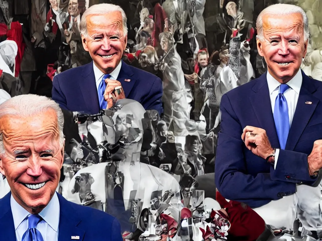 Prompt: Joe Biden attending a secret socialist meeting, highly detailed, 4k