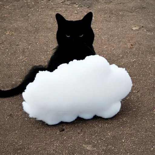 Image similar to a cloud in the shape of a cat, photography