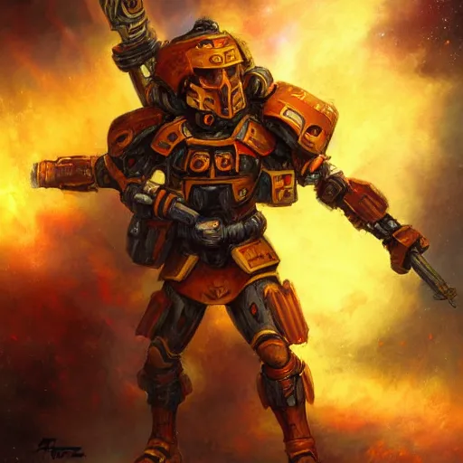 Prompt: a tau fire warrior by Adrian smith.